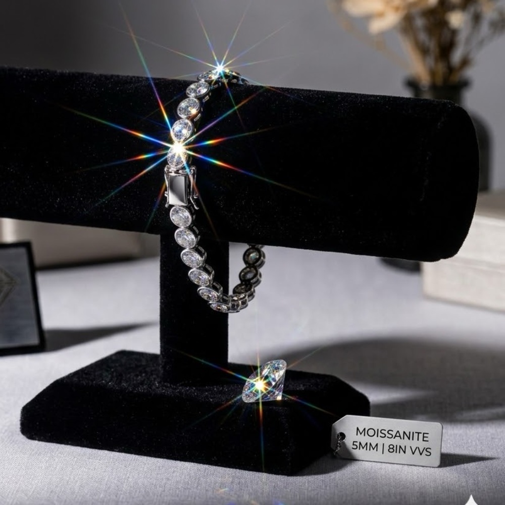 💎 NWT 19ct 8” Moissanite 5mm Tennis Bracelet - With GRA - Retails $1,999